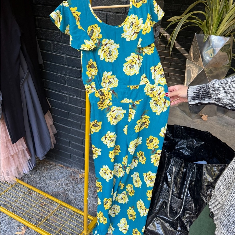 Floral Blue and Yellow Women's jumper